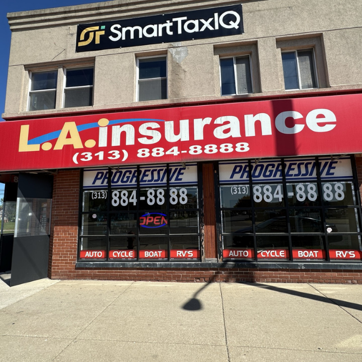 Office exterior of the L.A. Insurance Agency located at 14701 Mack Ave. in MI