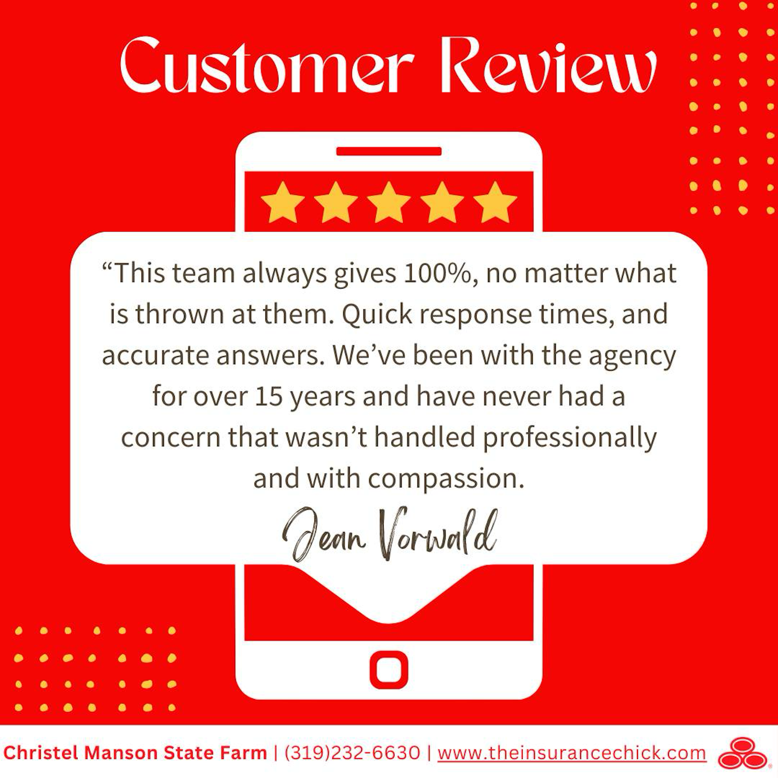 Wow, 15 years! We're so grateful for your continued trust! Reviews like this mean the world to our team, which always strives to deliver exceptional service. Thank you for sharing!