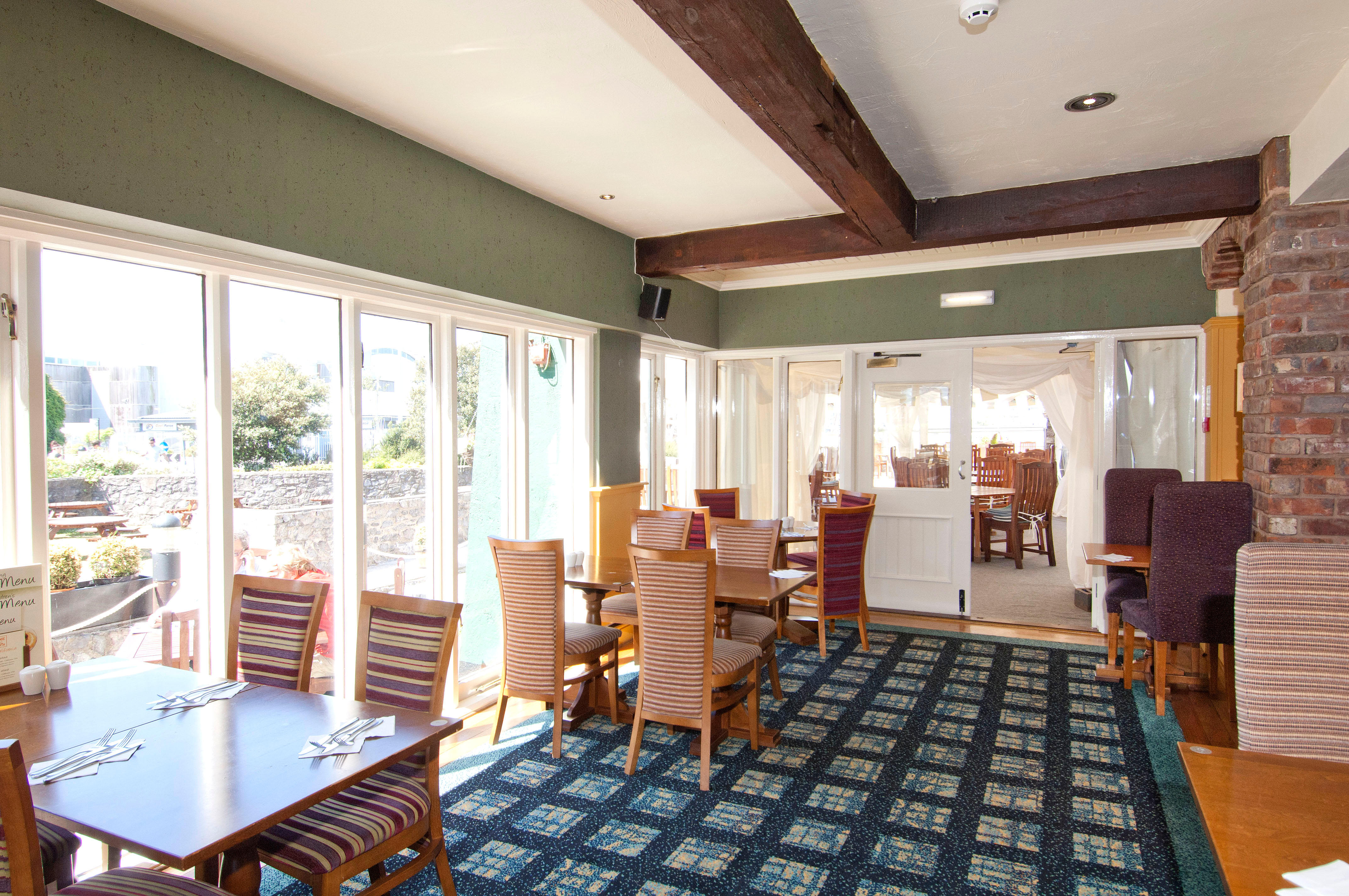 Table Table restaurant interior Premier Inn Plymouth City (Lockyers Quay) hotel Plymouth 03333 211392