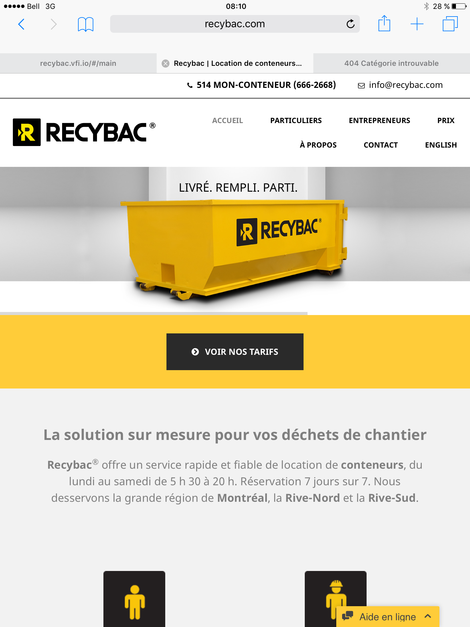 Images Location de conteneur RECYBAC Longueuil