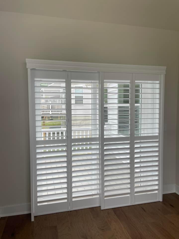 Shutters make great window treatments for sliding doors, as well as windows.