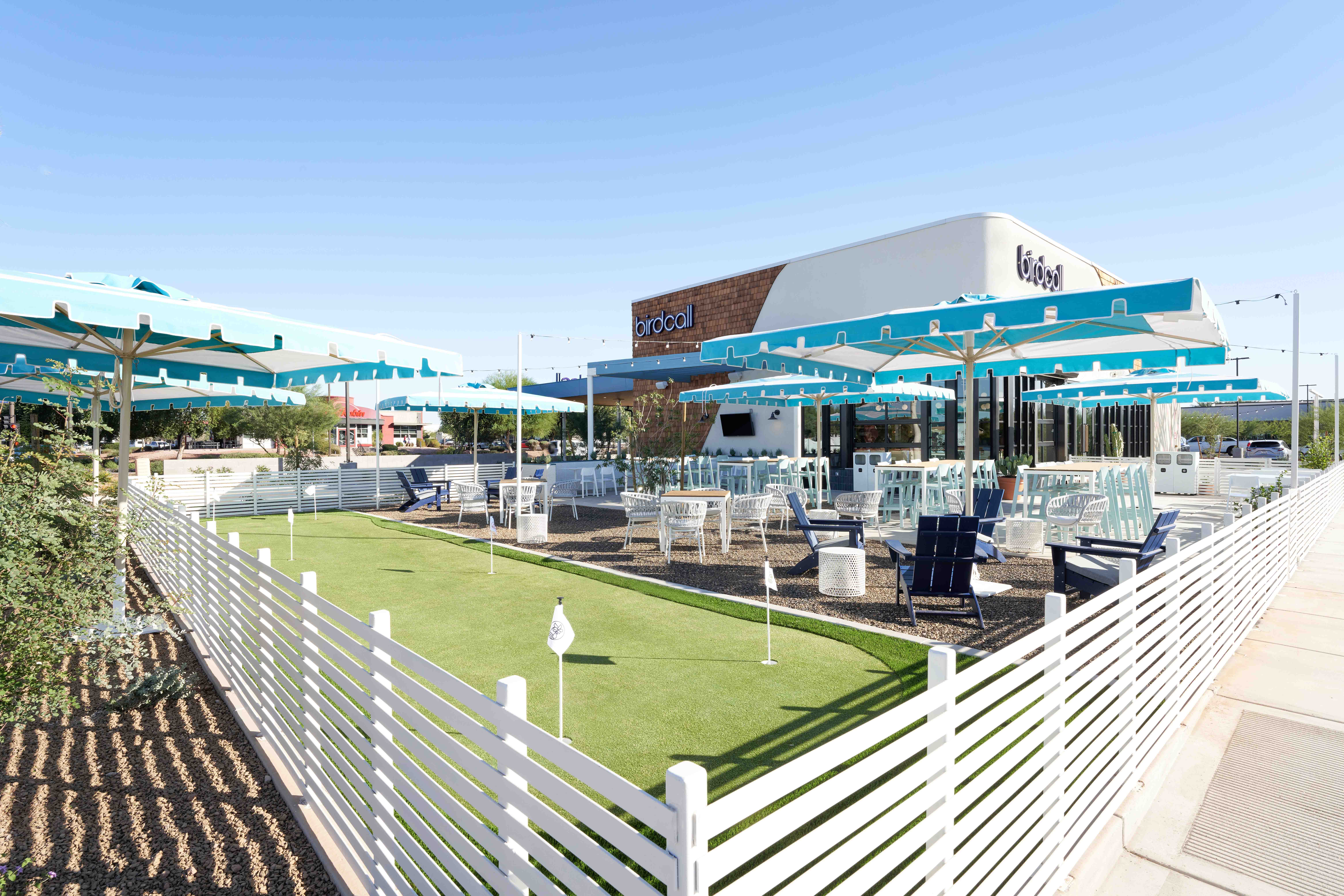 Birdcall SanTan Village featuring a putting green with spacious patio