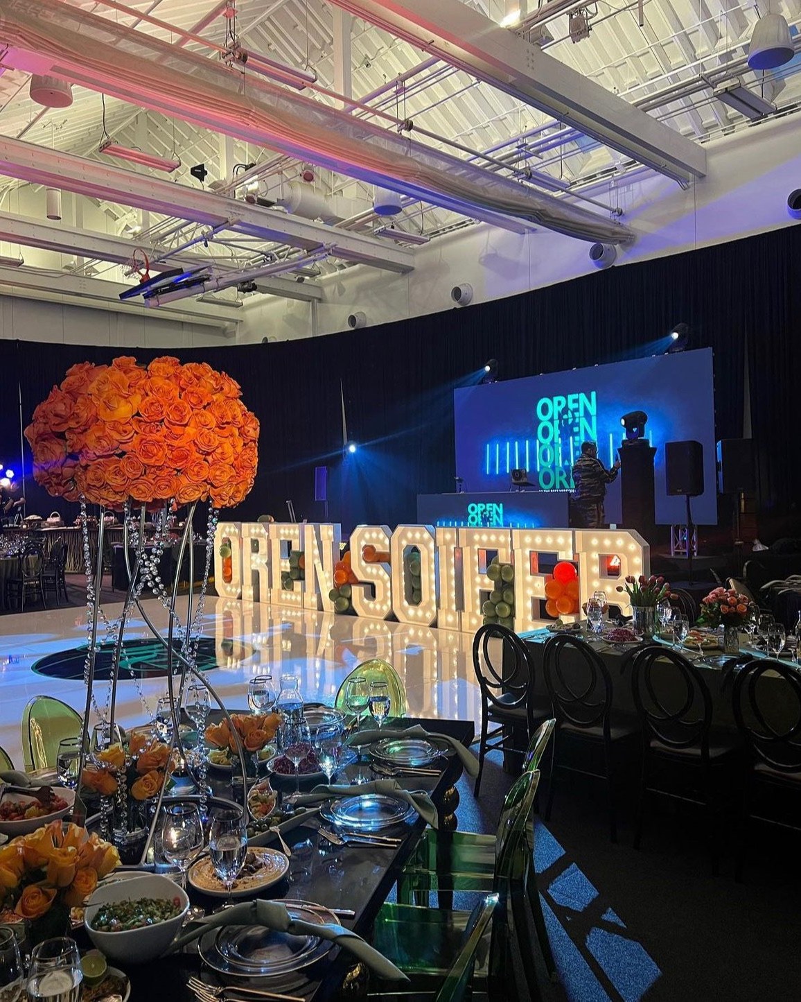 LED letters for a gala event