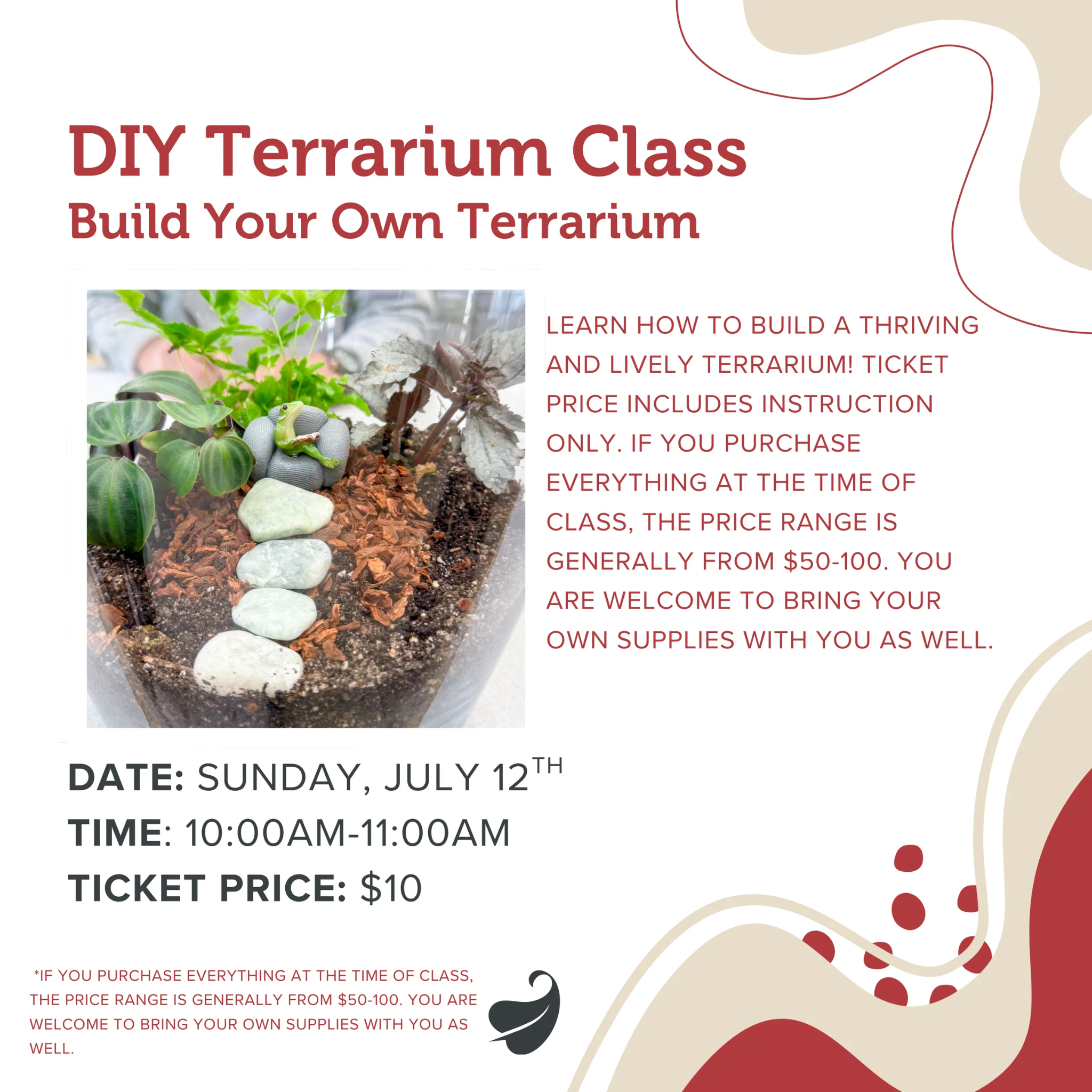 Succulent Bowl
Workshop / Gardening Class
Price: $50.00

Create your own low-maintenance, high-style 