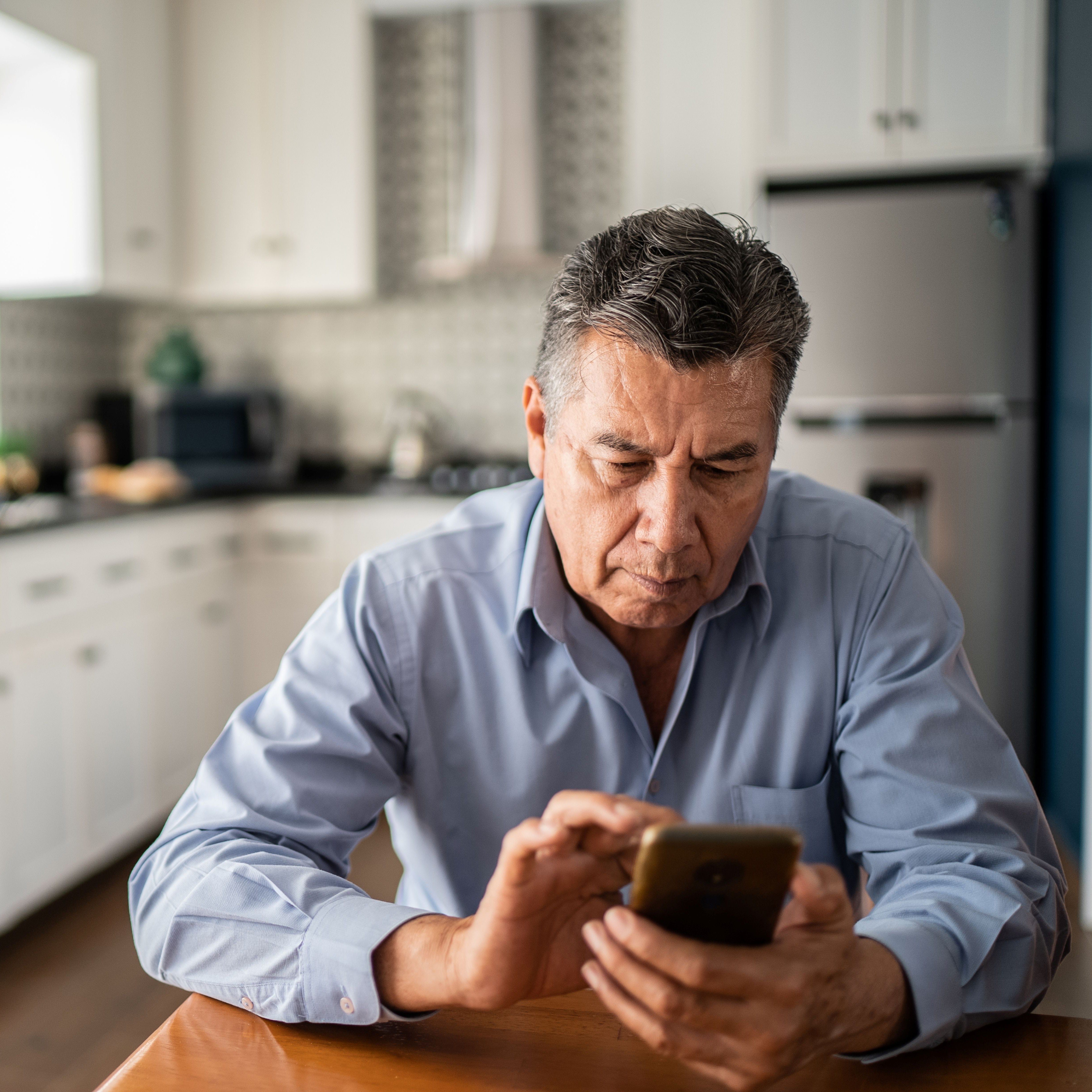 A man looking up HD catheter placement