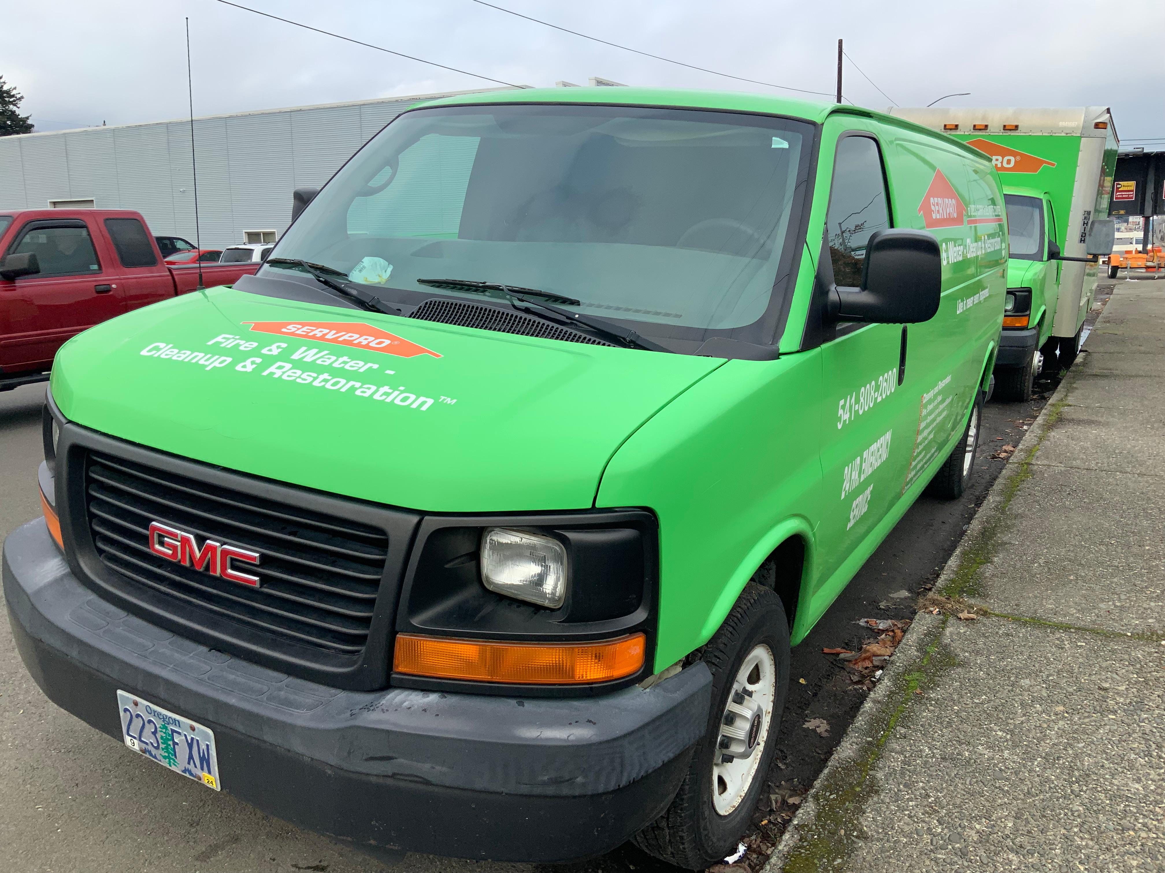Servpro van ready to help anyone in our community and surrounding communities. Servpro is a 24 hour business and is always ready for your call.