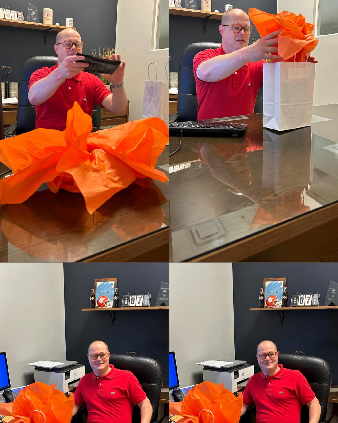 Celebrated David&rsquo;s FOUR YEAR ANNIVERSARY of putting up with Marla.
But on a serious note, work would be much less fun without him! He has been there to give us a good laugh, to encourage us, and to help our clients better protect themselves! Happy anniversary David! Here&rsquo;s to many more years!