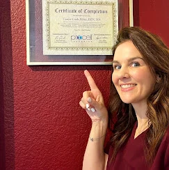Provider certification display at Good Skin Aesthetics.