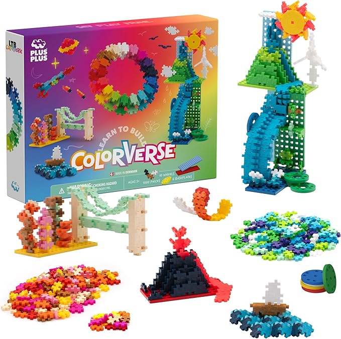 Plus-Plus Learn To Build Colorverse Superset
Whatever your child can imagine, they can create!  The Plus-Plus Learn To Build Colorverse set is a unique creative toy.  One shape has endless possibilities.  With countless ways to connect each piece, Plus-Plus lets you build in any direction.