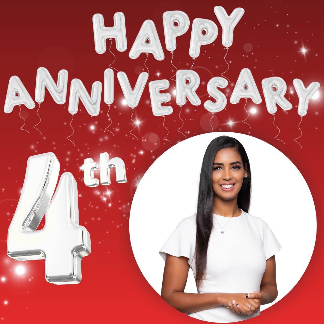 Happy 4th work anniversary to Bri. We are so grateful to have you on our team and proud of all the growth and success you have brought to the company. Cheers to many more years ahead.