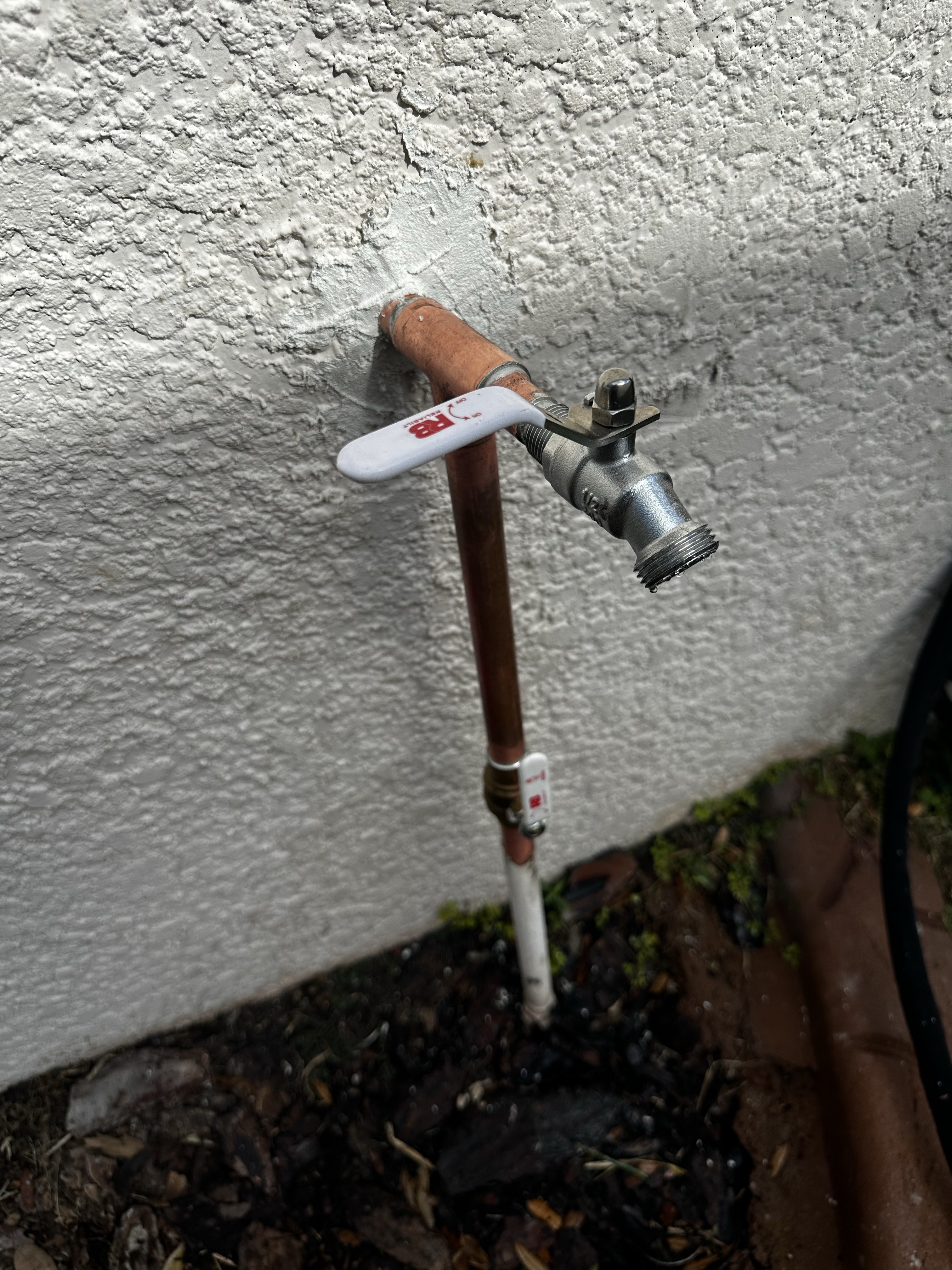 New main shut off valve for home with a new stainless steel hosebib