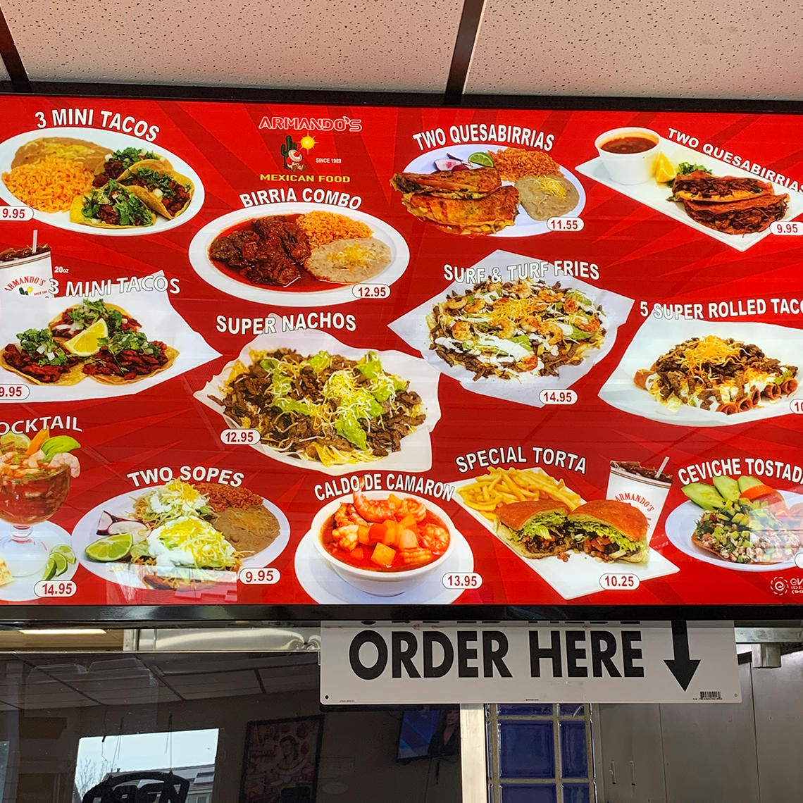 Armando's Mexican Food - menu