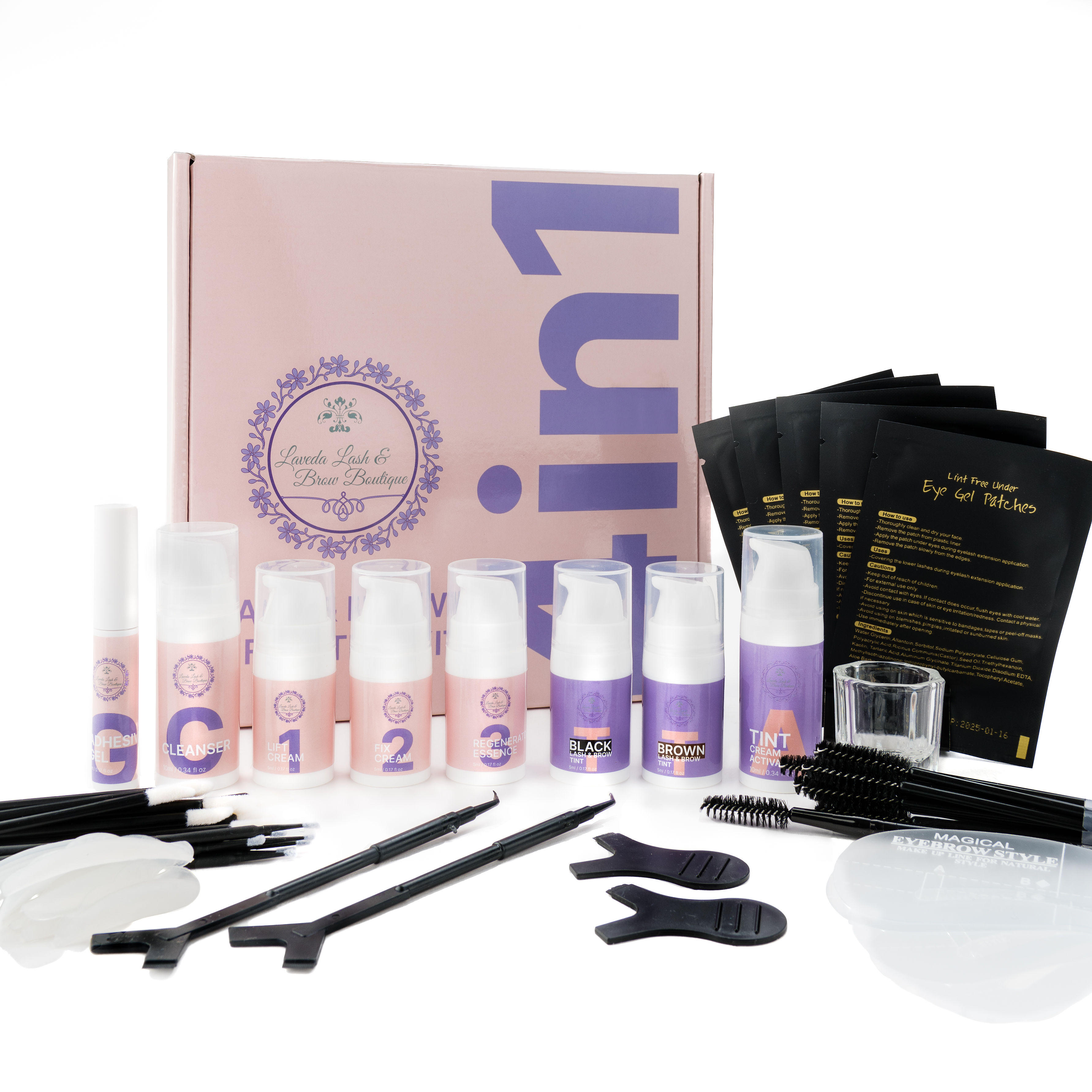 Lash & Brow Lift + tint 4 in 1 Lash Lift Perm Kit Professional Eyelash Extension Eyebrow Lamination Kit