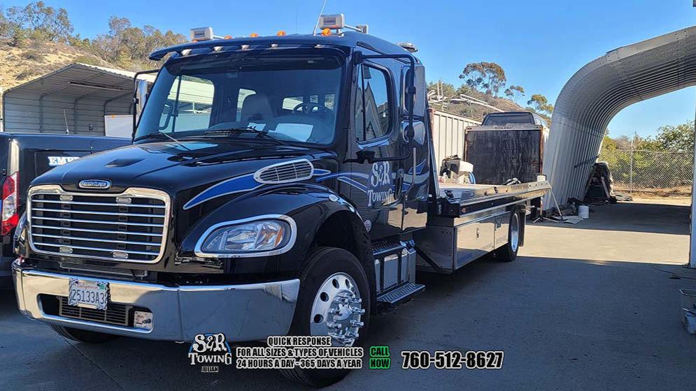 Our fleet of trucks and highly trained operators are ready to go 24/7 give us a call and let us put your mind at ease. S & R Towing Inc - 3568 CA-78, Julian, CA 92036 - Call us at 760-547-1719