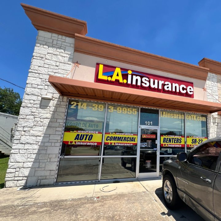 Exterior of the L.A. Insurance Agency located at 402 N Carrier Pkwy in TX