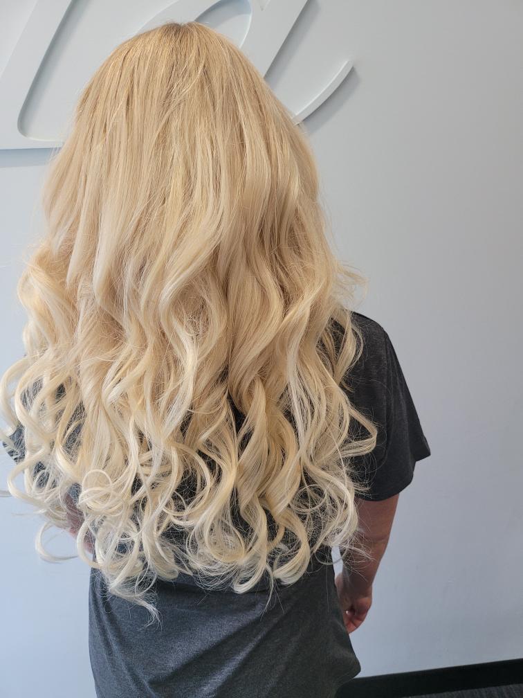 Blonde Curly Hair Extensions in Matthews, NC - CB Beauty Studio & Hair Extensions