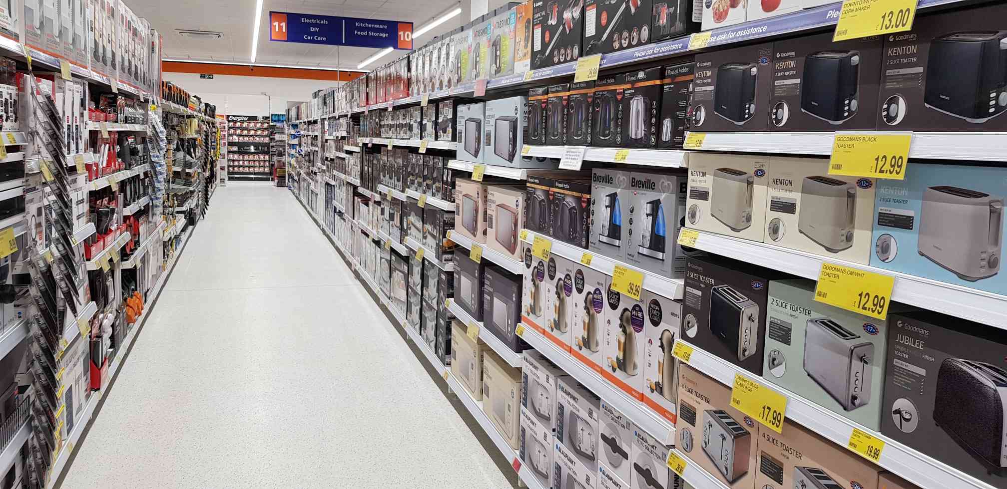 B&M's brand new store in Cowdenbeath stocks a great range of electrical items for the home, including TVs, Bluetooth speakers, toasters, irons and much more.