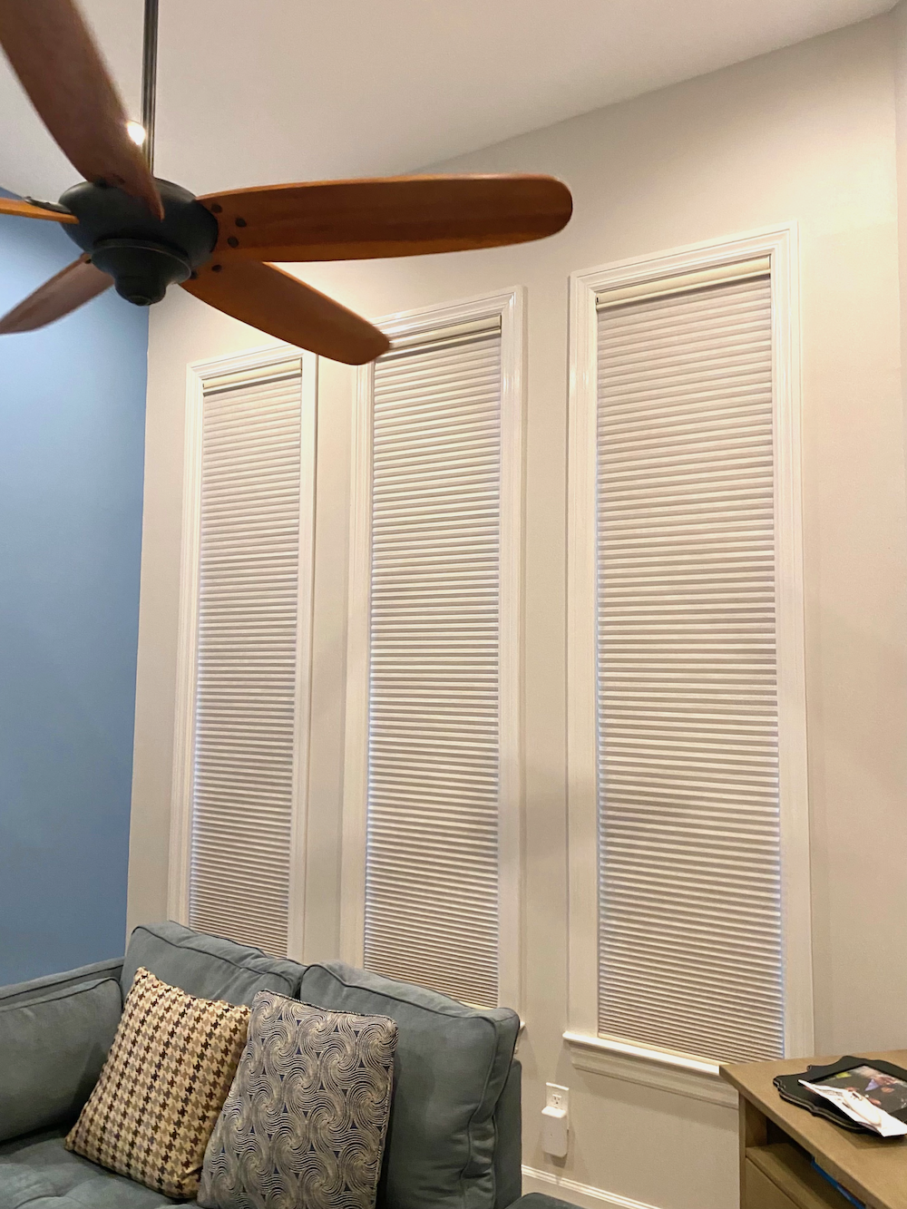 We love how these locally installed cellular shades provide ample privacy and optimal light control. Plus, they are cordless, making them the perfect choice for families with children and pets!