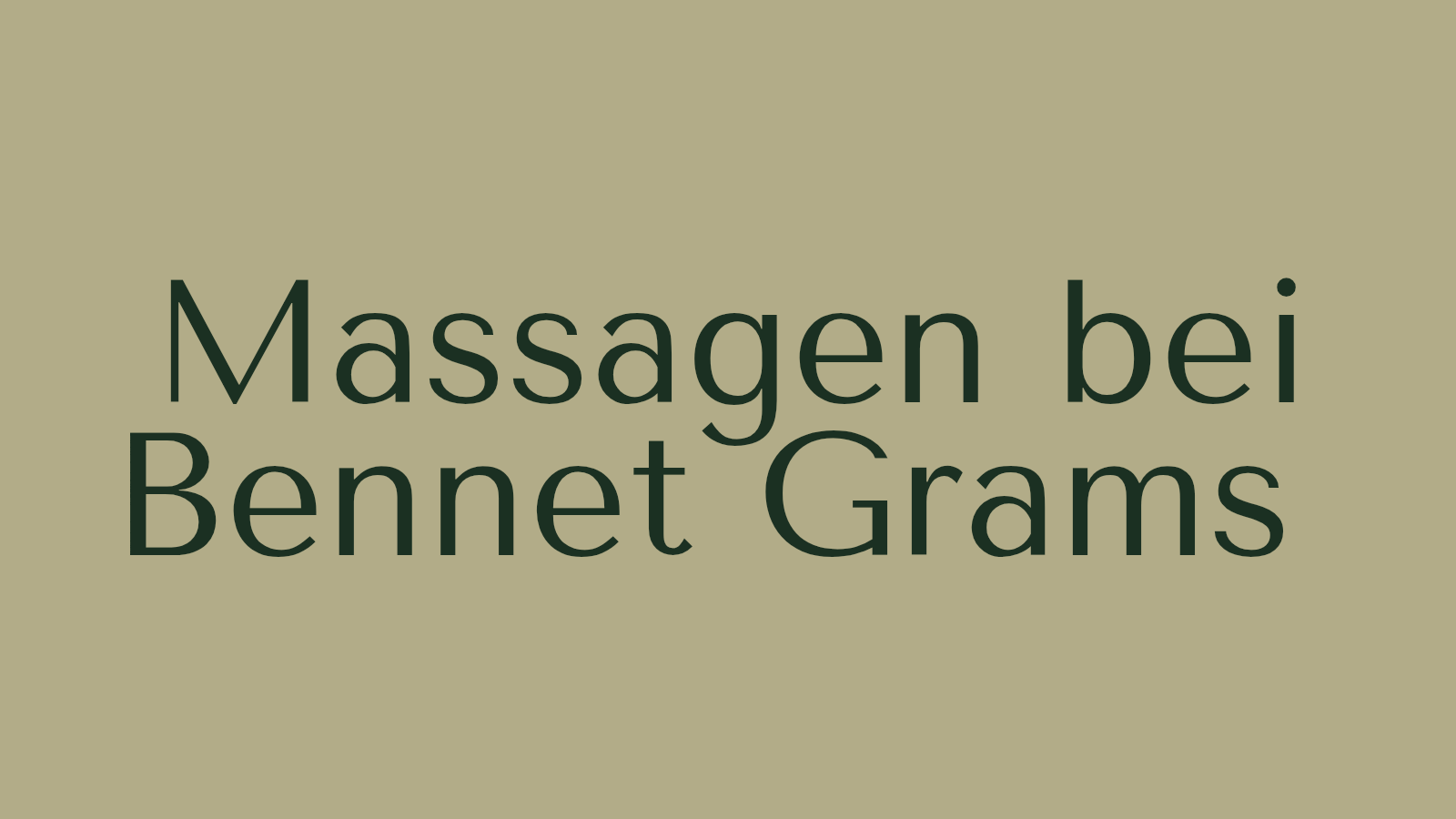 Massagen bei Bennet Grams in Hamburg
