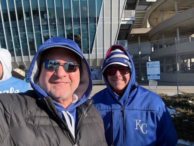 We're getting. in the baseball season spirit! My son and I attended the KC Royals Rally!