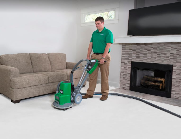 Chem-Dry technician performing carpet cleaning in Long Beach, CA