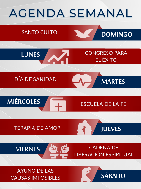 Agenda Semanal Iglesia Universal Chicago (800)753-9039