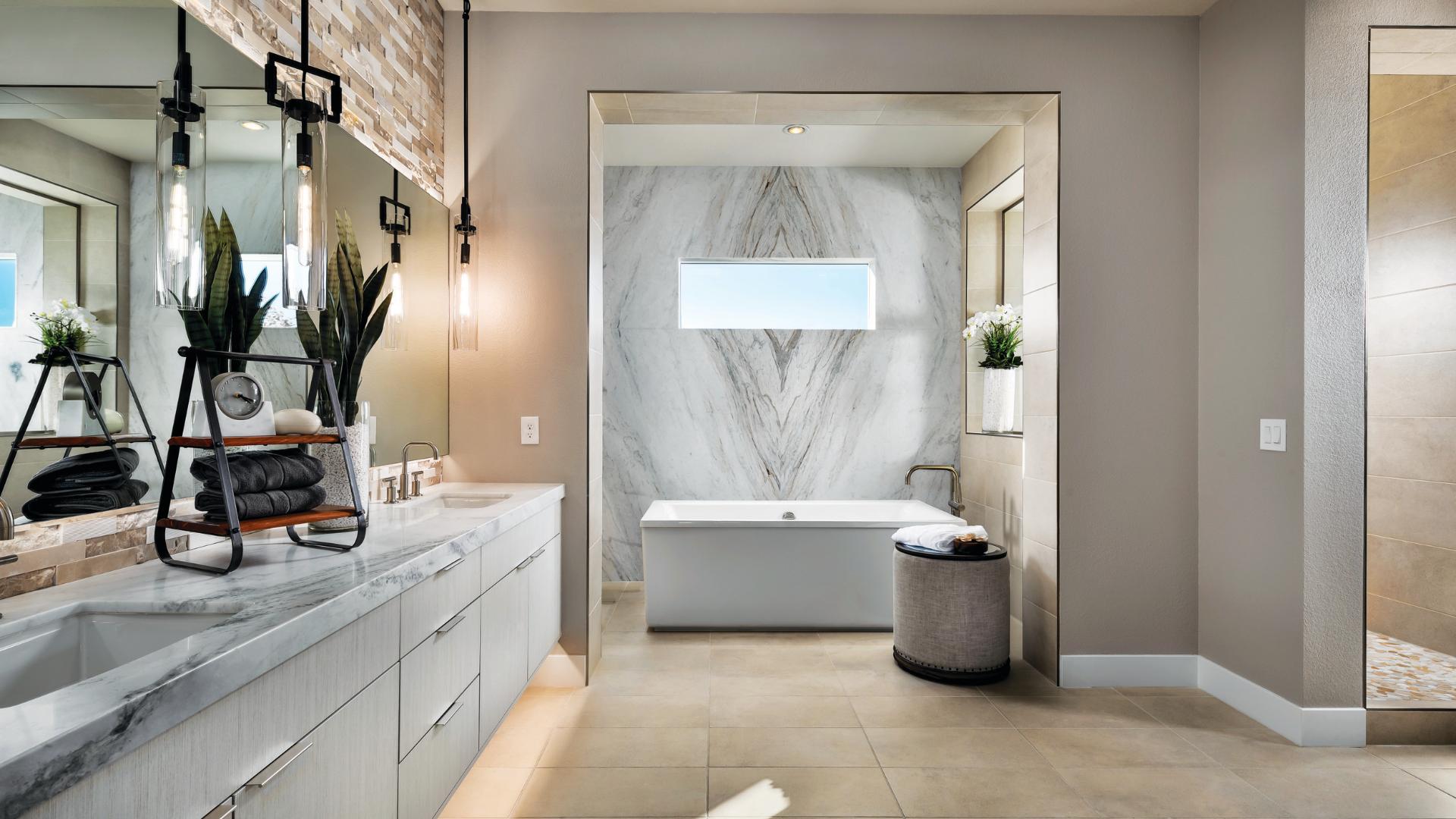 Luxurious primary bathrooms