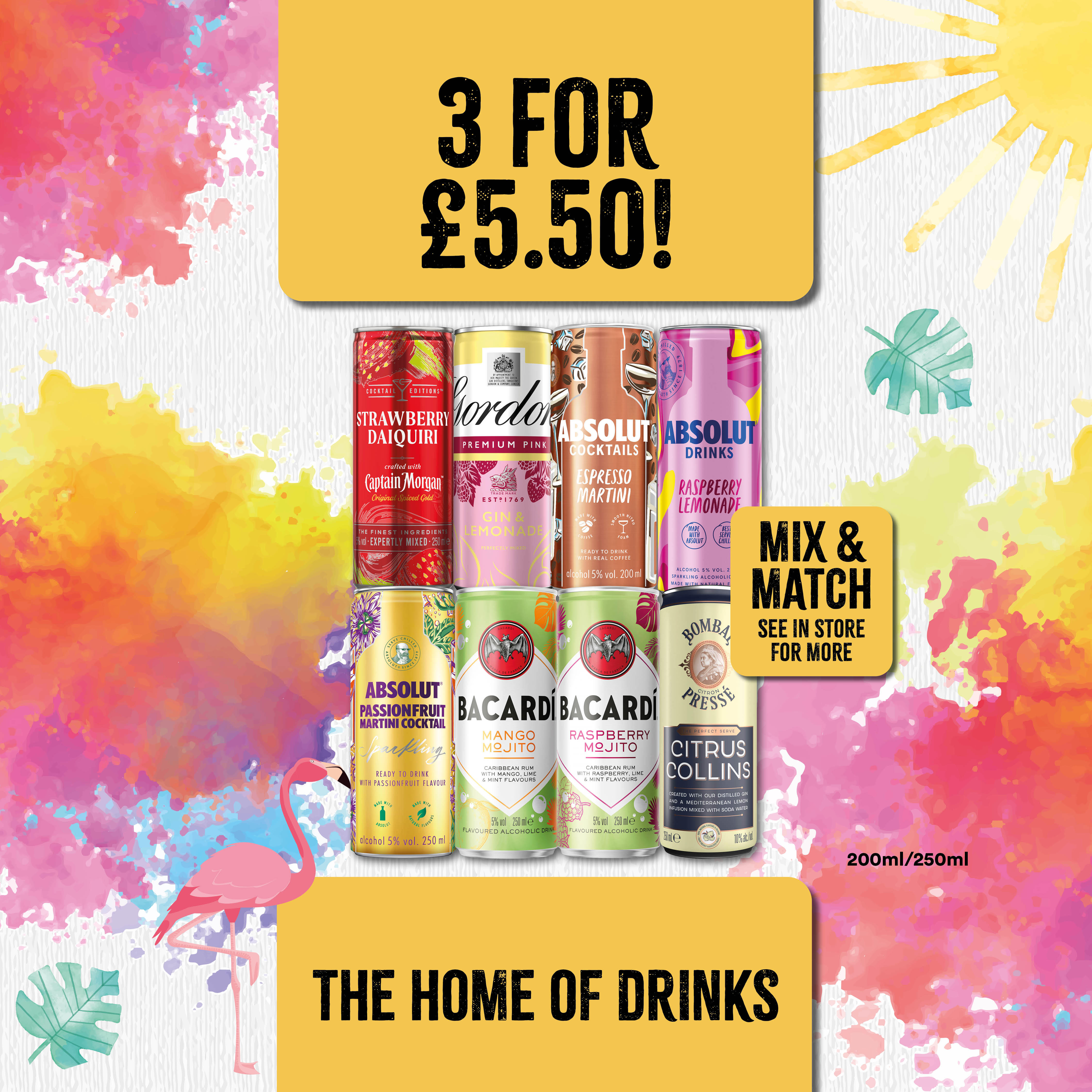 3 for £5.50 on selected ready to drink cocktails 200ml/250ml Bargain Booze  in Cost Cutter Nuneaton 02477 984257