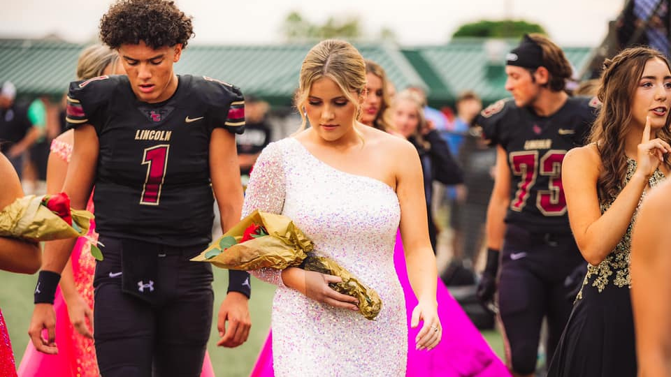 Lincoln Christian School homecoming court king and queen