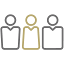 Three people side by side icon.