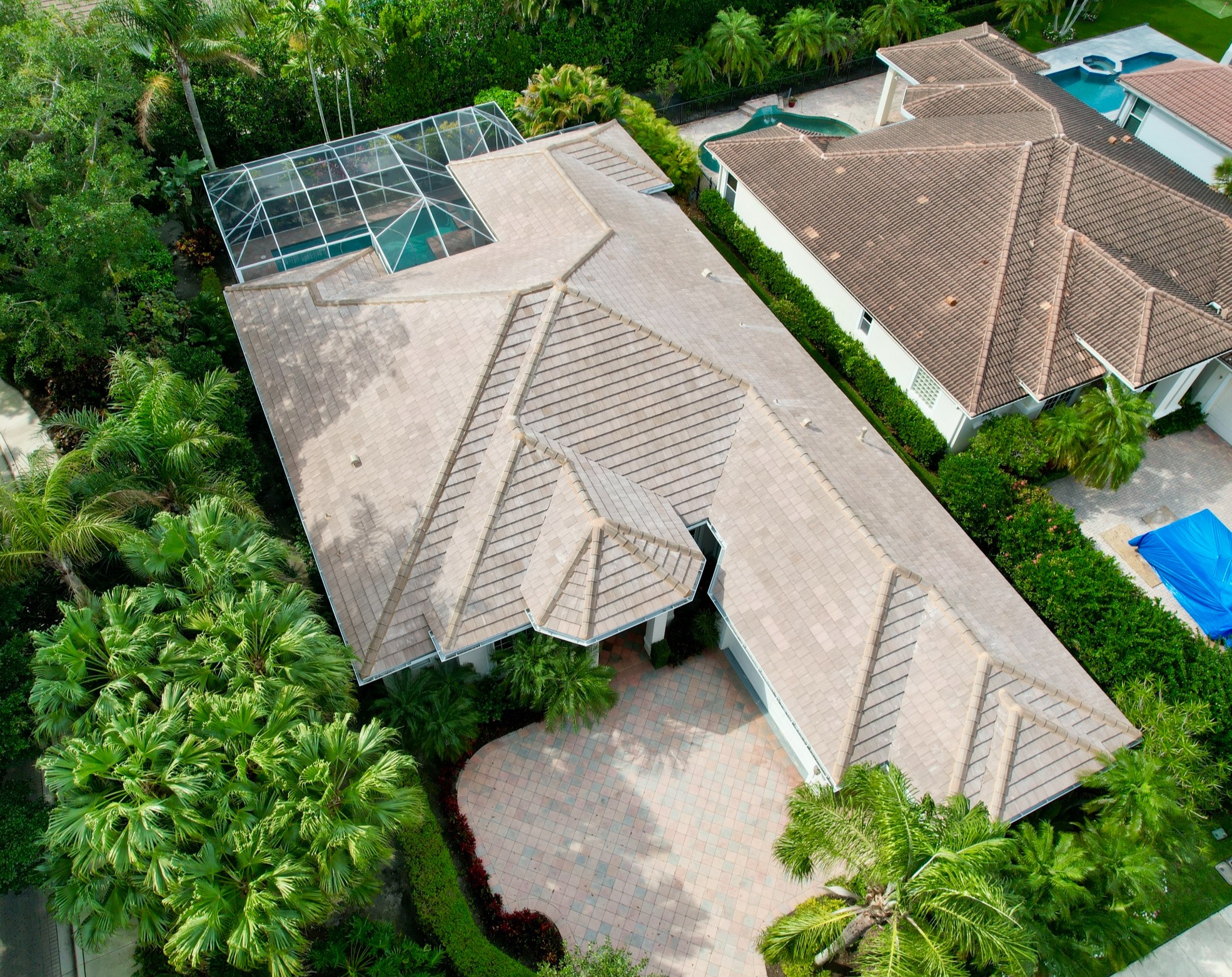 This flat tile color from Eagle is called Santa Paula. Roof replacement complete!