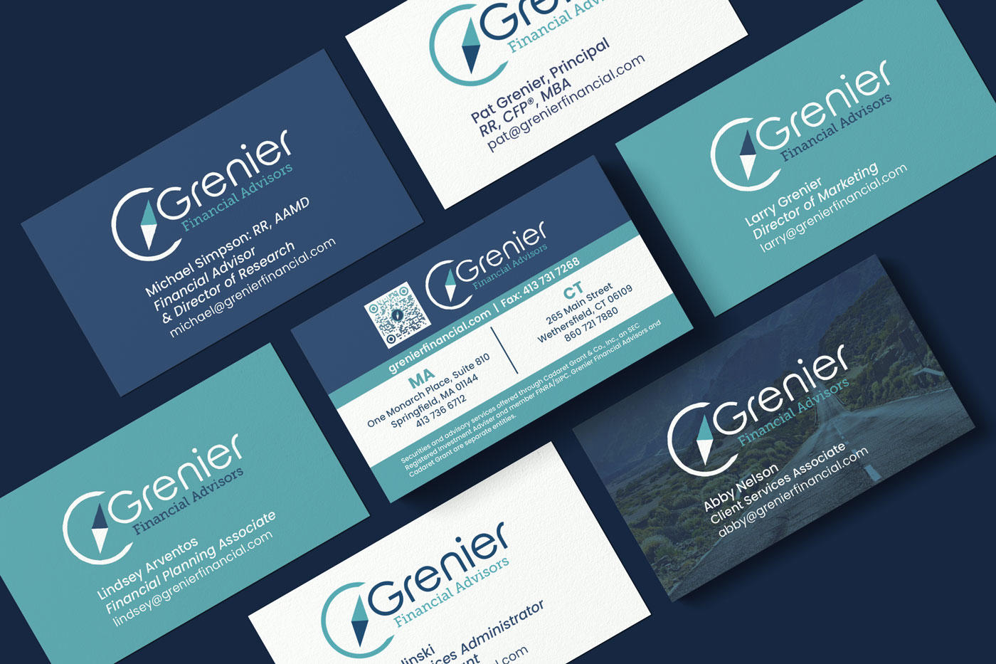 visual branding collateral for Grenier Financial Advisors