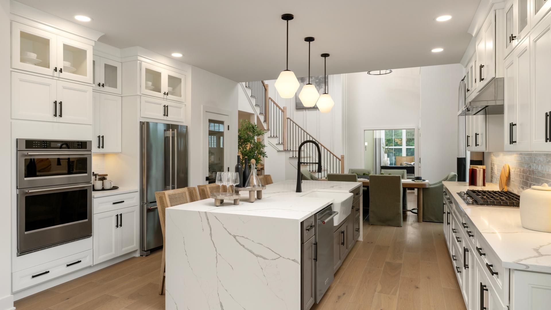 Spacious kitchen with a large center island 