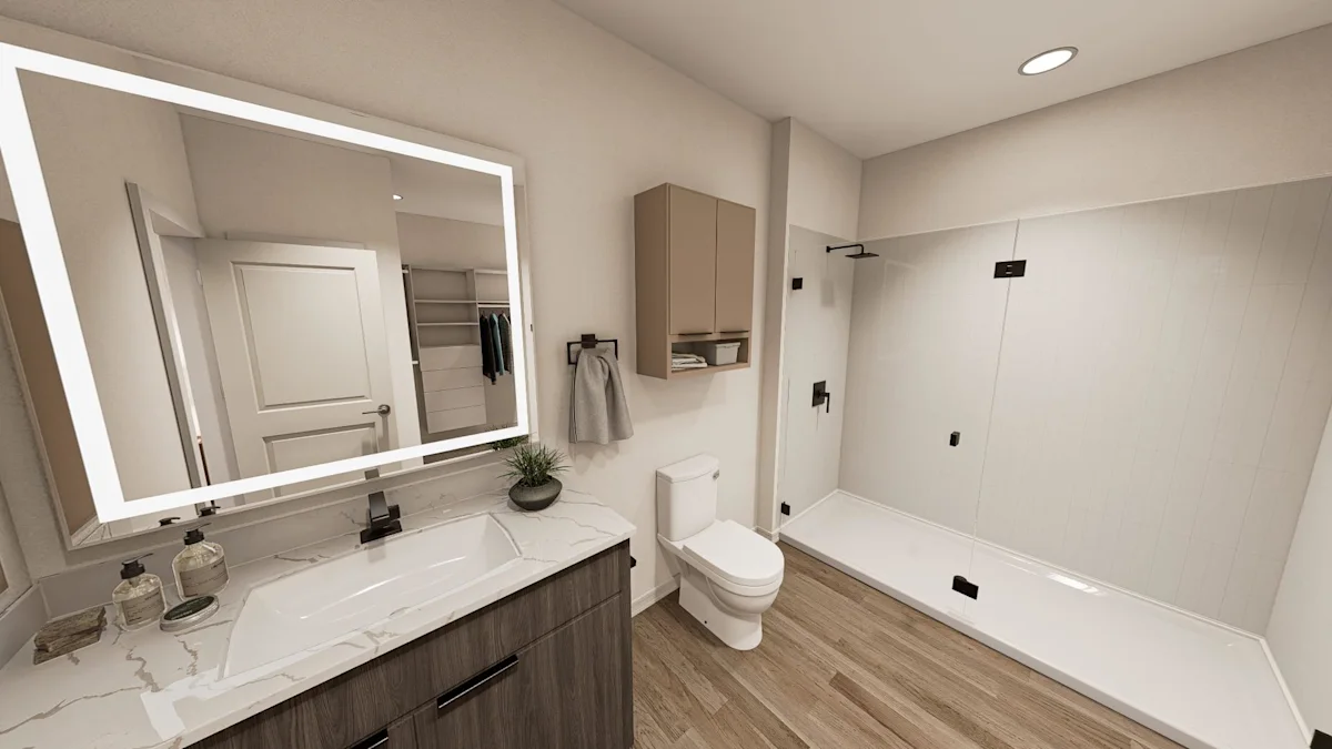 Rendering of the bathroom
