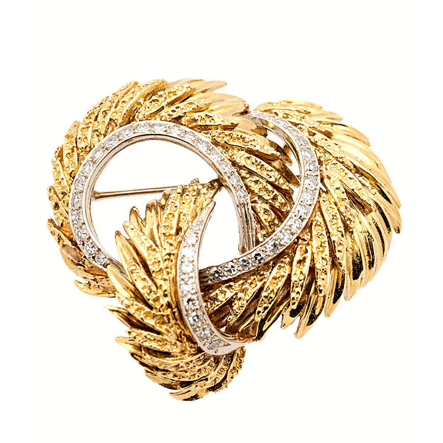 Vintage Gold and Diamond Brooch