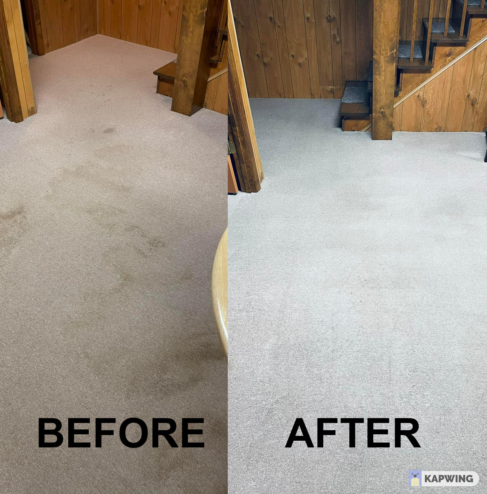 Carpet cleaning before & after