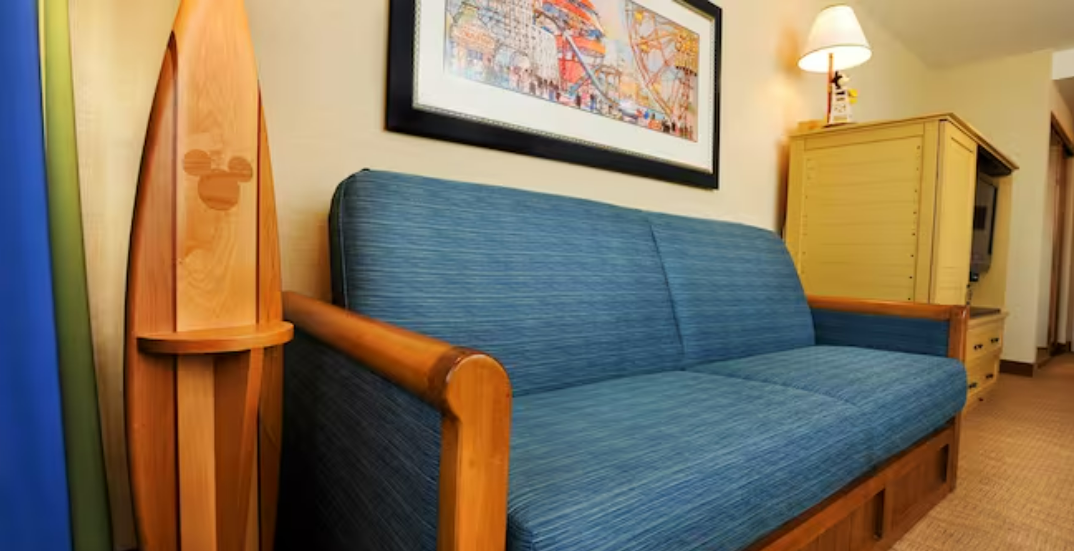 Disney's Paradise Pier Hotel Premium View Room Couch
