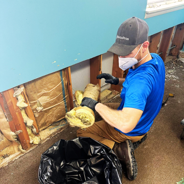 Water Damage Restoration. Removing wet insulation helps spaces to dry faster and reduces the chance of mold.