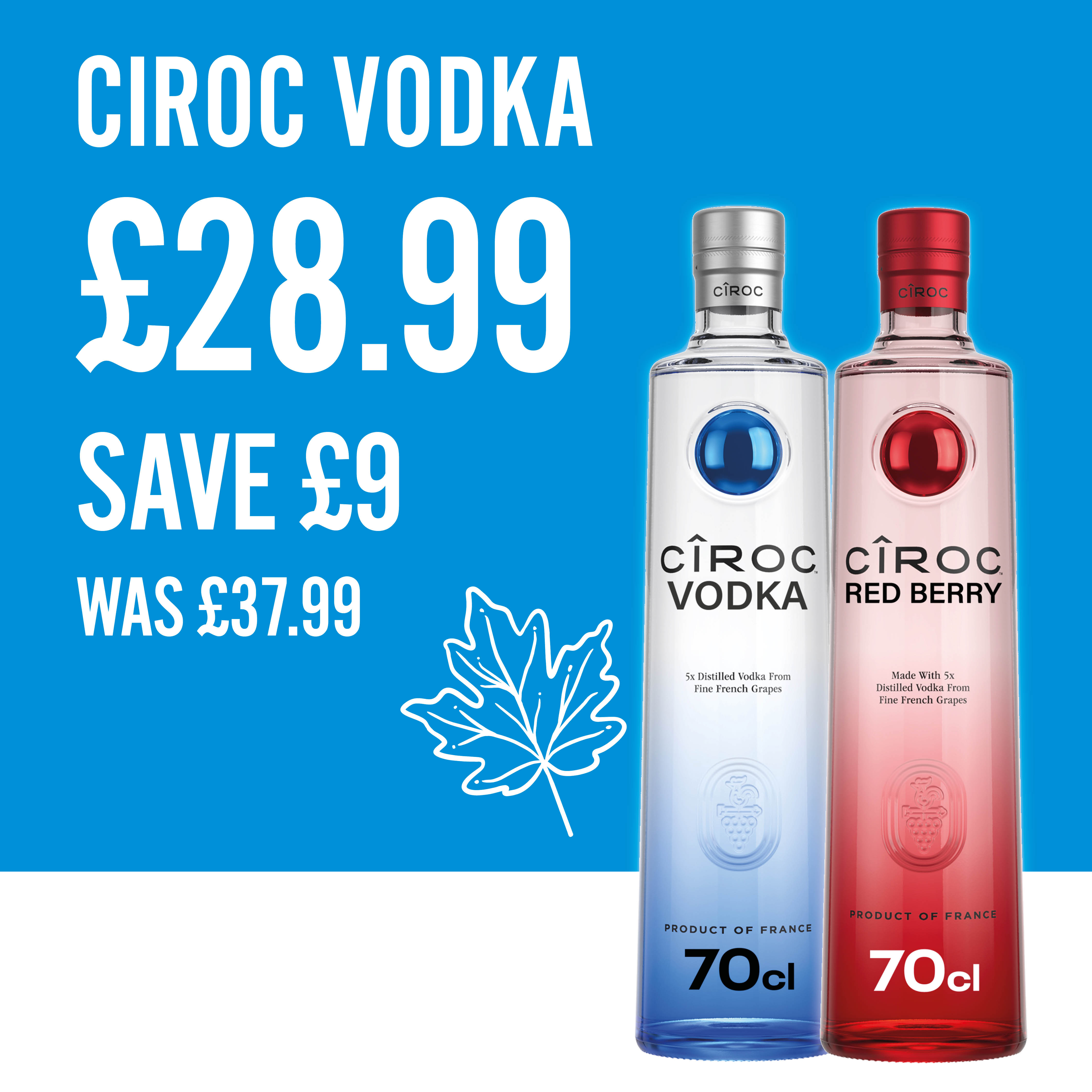Ciroc Vodka - £28.99 each