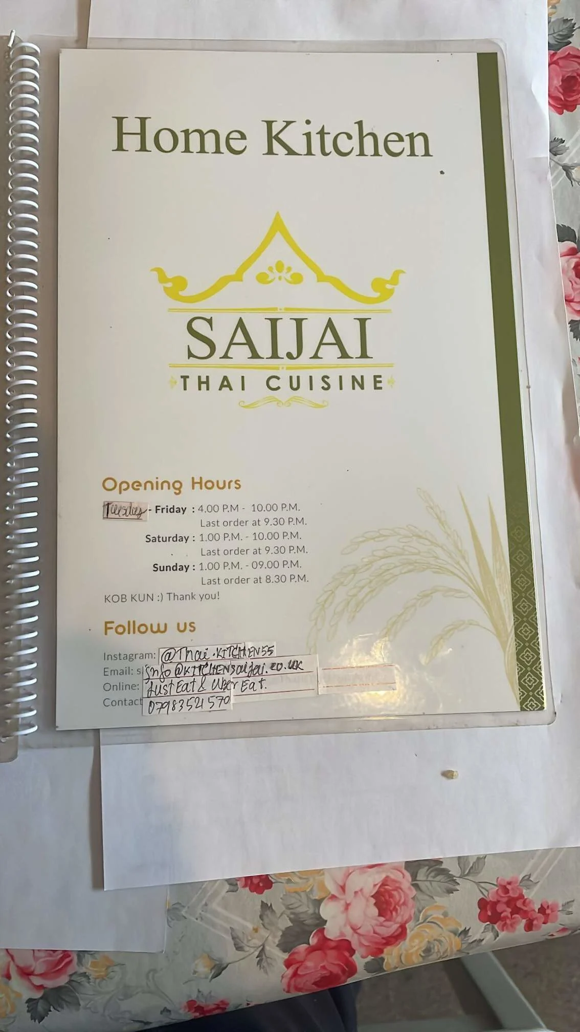 Images Thai Kitchen Saijai in the Wickham Arms Pub