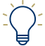 Shining lightbulb icon.
