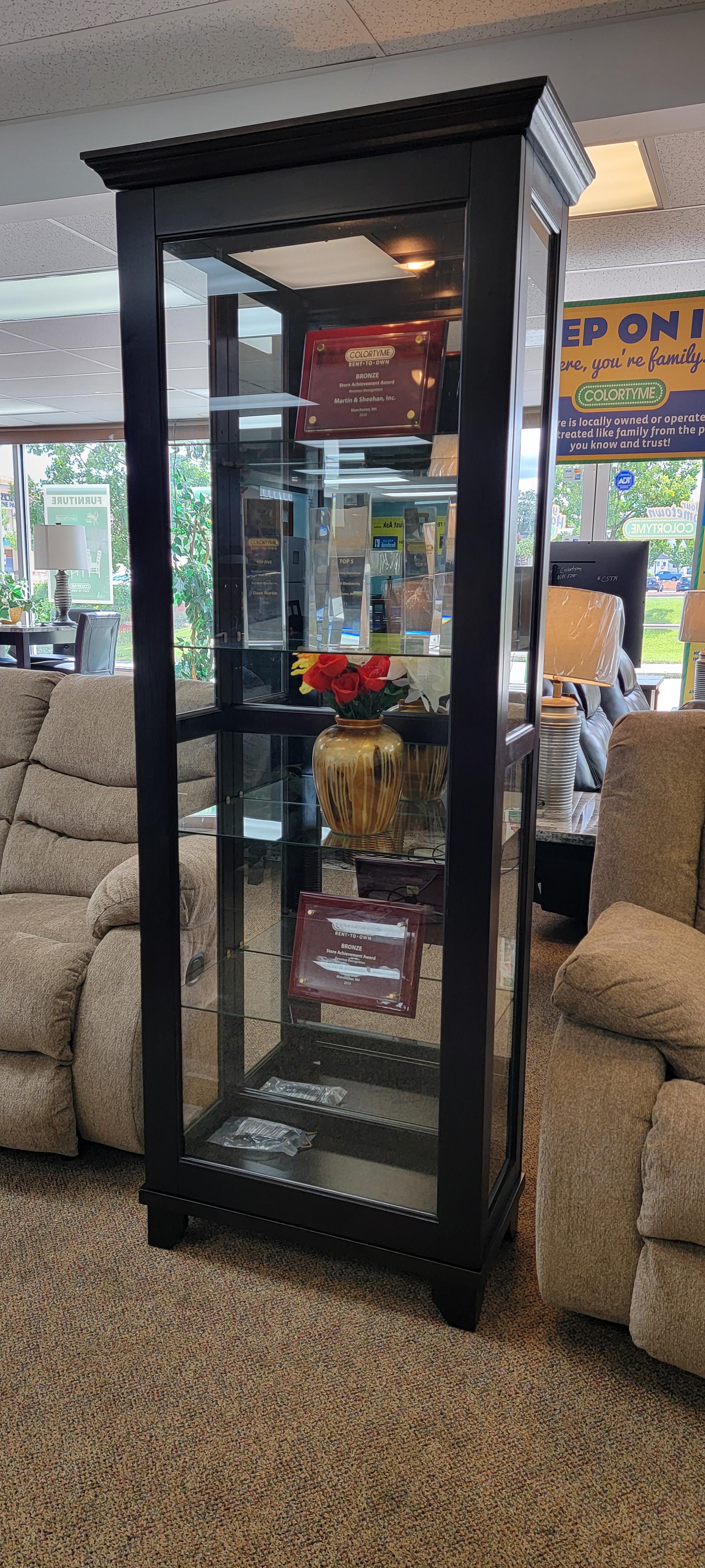 Curio cabinets to add that accent to any room of your choice. Even comes with sliding front glass door.