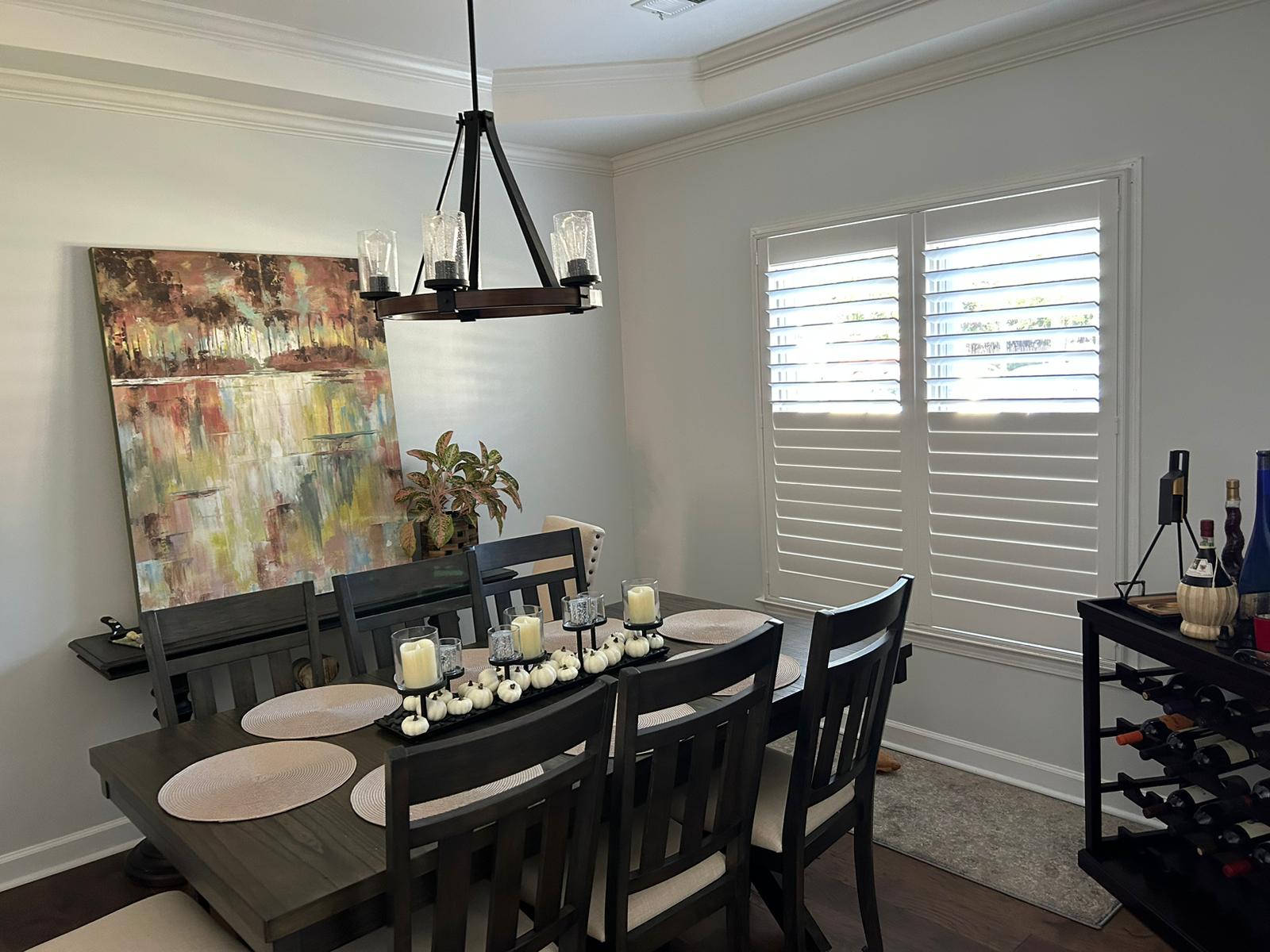 plantation shutters for dining room