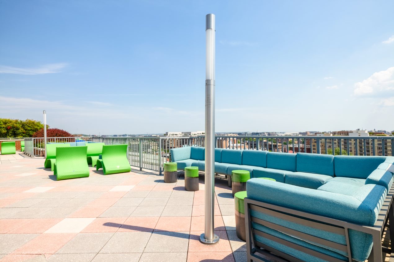 Rooftop lounge with spectacular city views