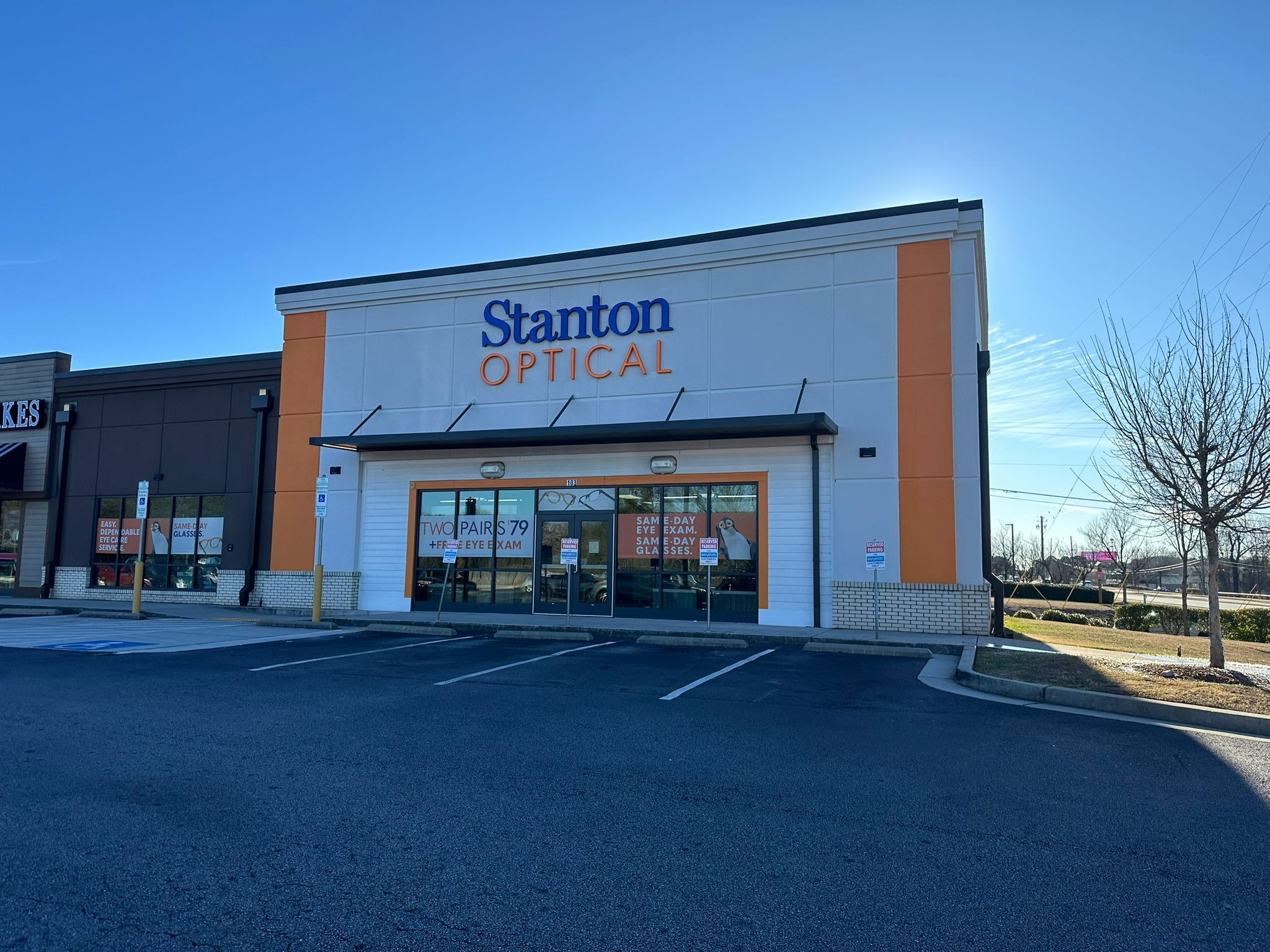 Storefront at Stanton Optical Store Athens GA 30606