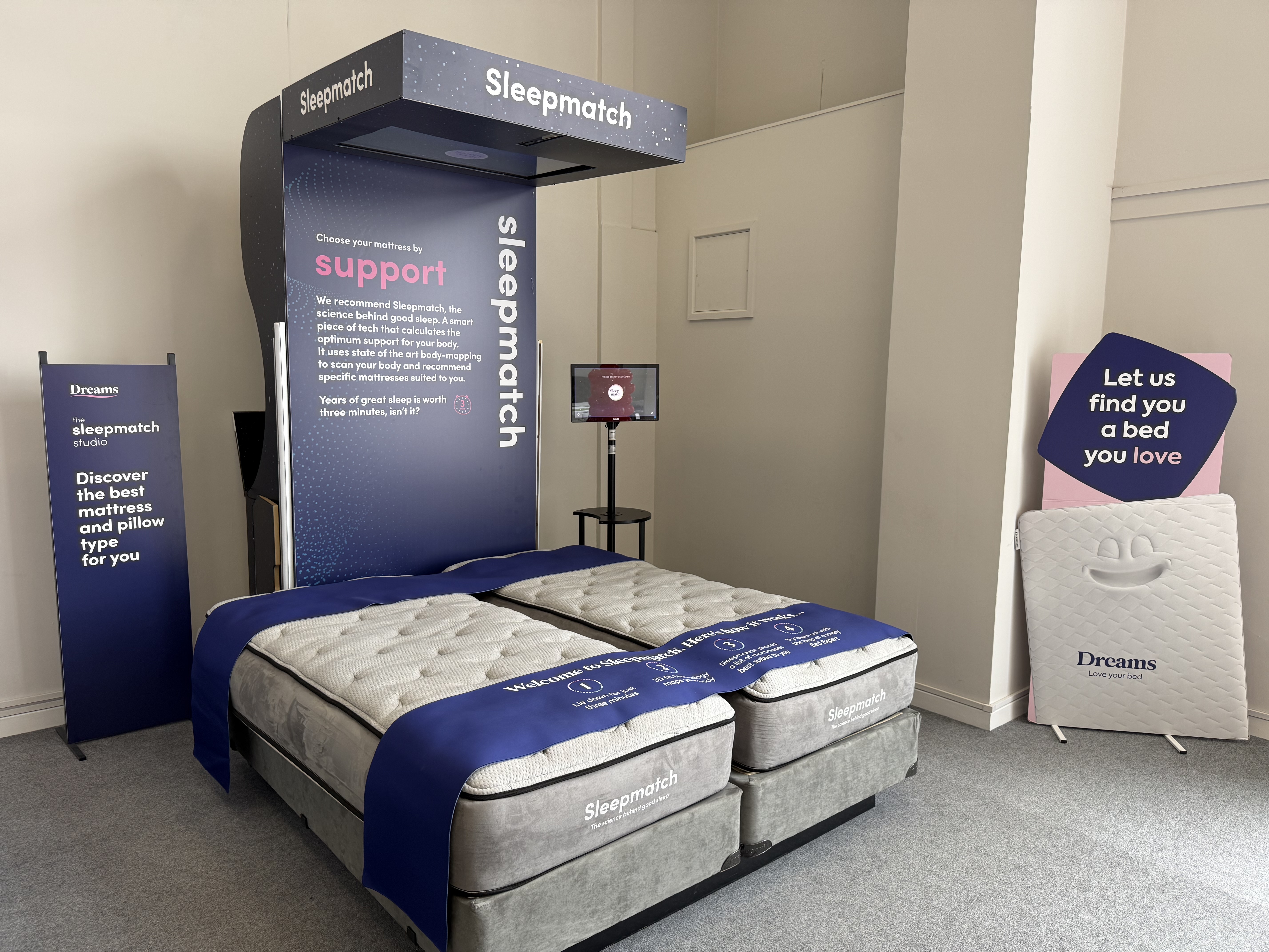 Head in-store for the full Sleepmatch&trade; experience. Our unique Sleepmatch&trade; technology matches you with your perfect bed.