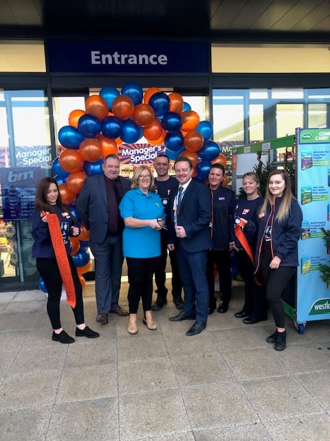 Store staff at B&M's new store in Shiremoor were delighted to welcome local mayor, Norma Redfearn and local charity Pathways4all. The charity received £250 worth of B&M vouchers for taking part in B&M's special day, while Mayor Redfearn cut the ribbon to