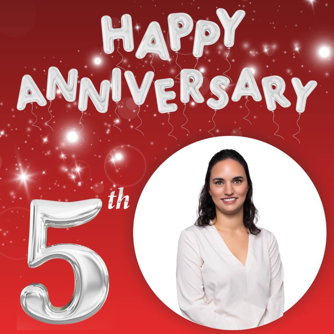Cheers to 5 years of growth, achievements, and making a difference. Happy Work Anniversary Jo! We love having you a part of our State Farm Family.