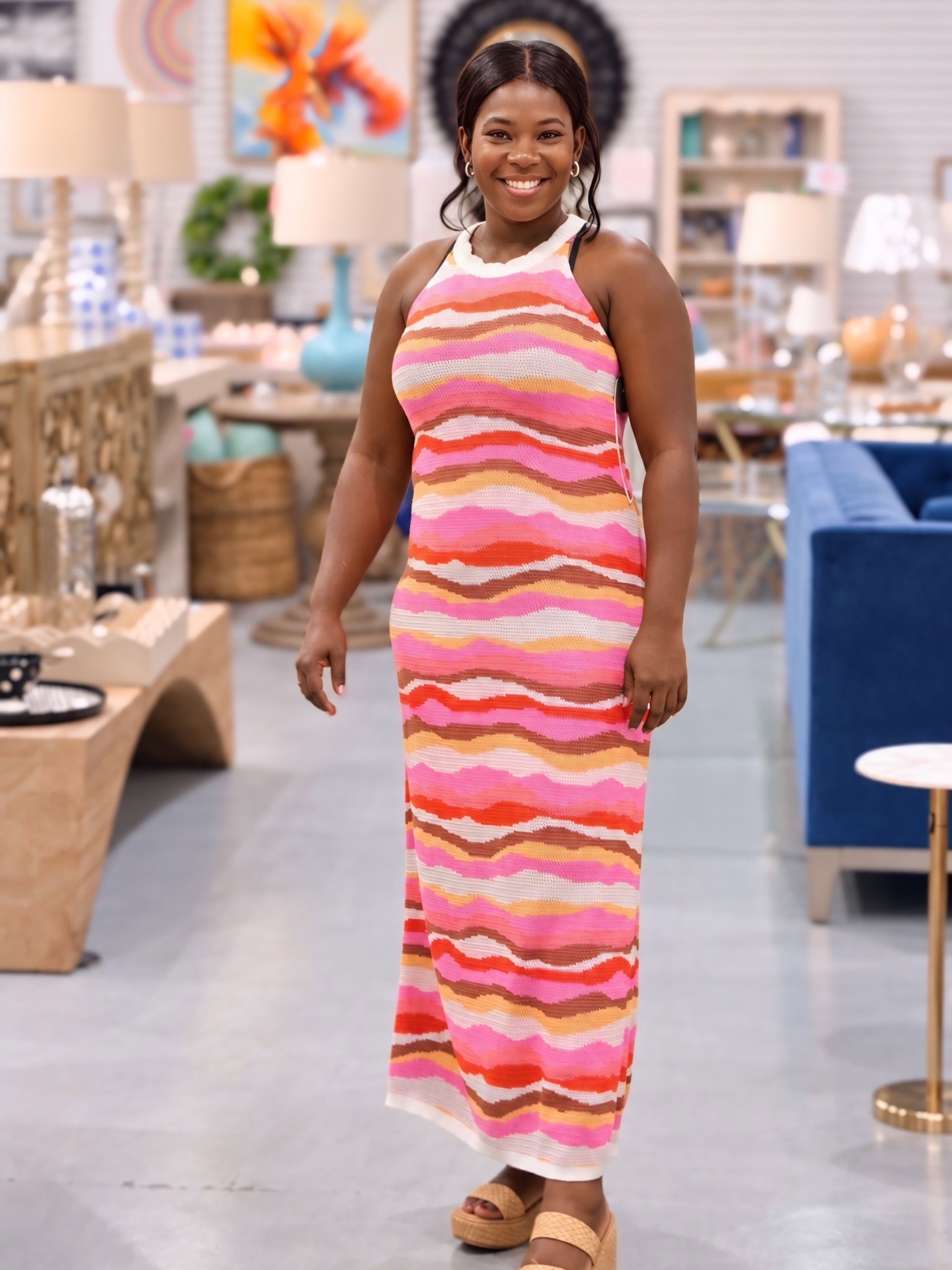Discover a colorful striped knit maxi dress at True Fashionistas Designer Resale. Celebrate National Consignment Day with unique secondhand fashion, playful patterns and fresh finds for your wardrobe.