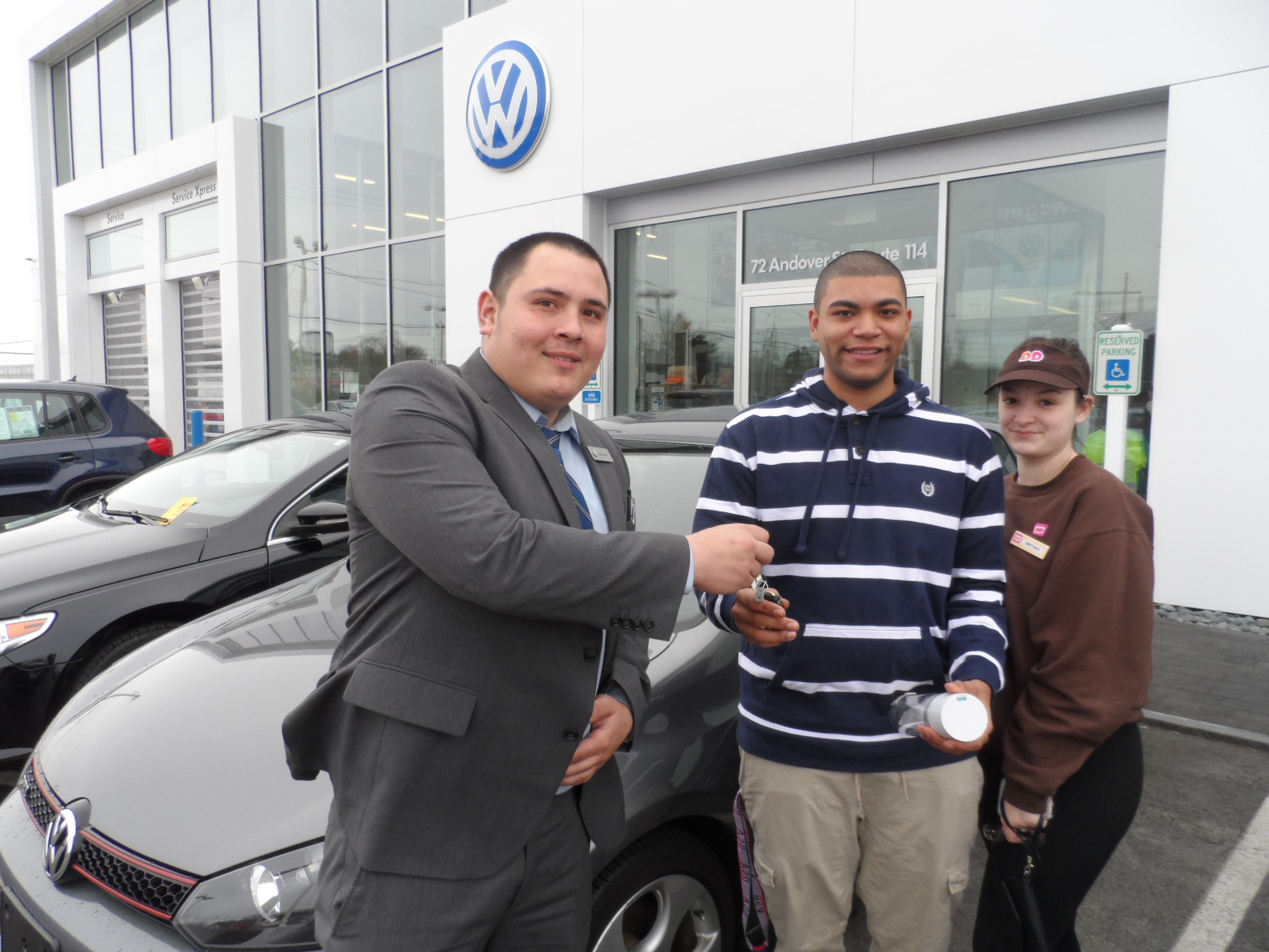 Our customers love working with our team at Kelly Volkswagen. Here, you'll see our Product Specialist Josh (left) along with happy customers Giovanni and Brittany who both purchased Volkswagen vehicles at our dealership. They both loved their experience and we couldn't have been more happy to help find them the perfect vehicles for their needs.